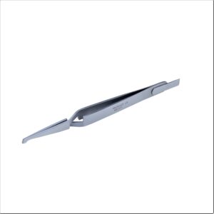 Self-Locking Bracket Tweezer With Alignment Serrated Tips